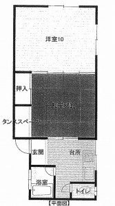 アパート広面2K　平面図